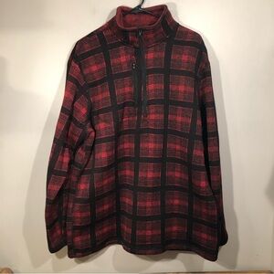 Mack Russo Red Plaid 1/4 Zip Pullover XL